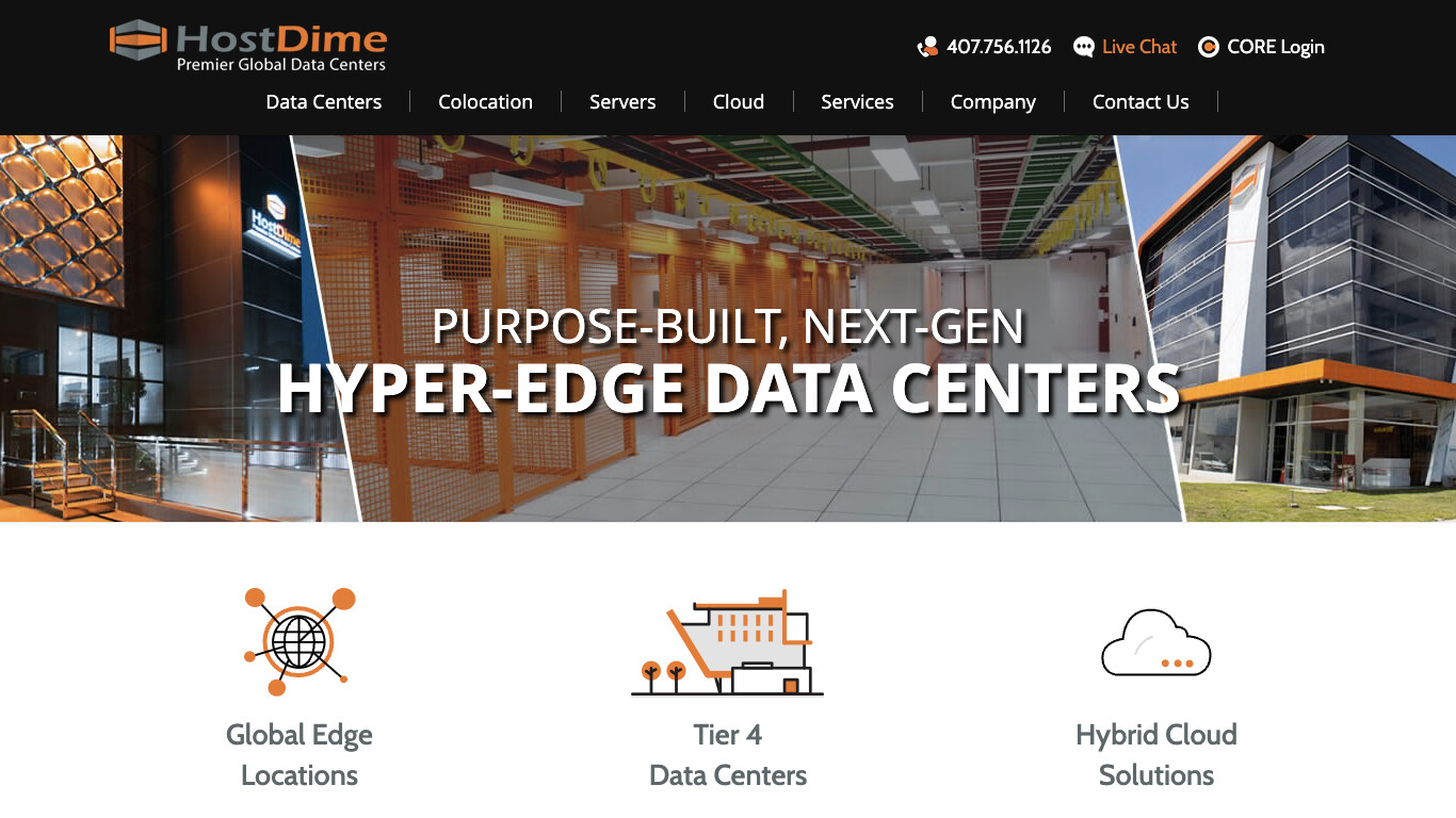 HostDime screenshot