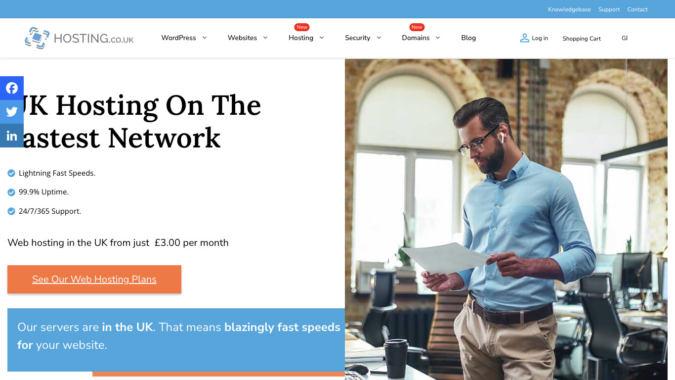 Hosting.co.uk screenshot