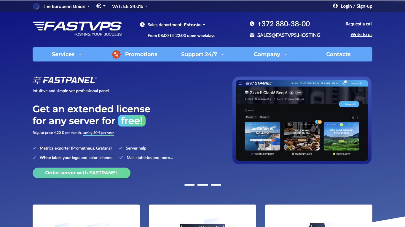 FASTVPS screenshot