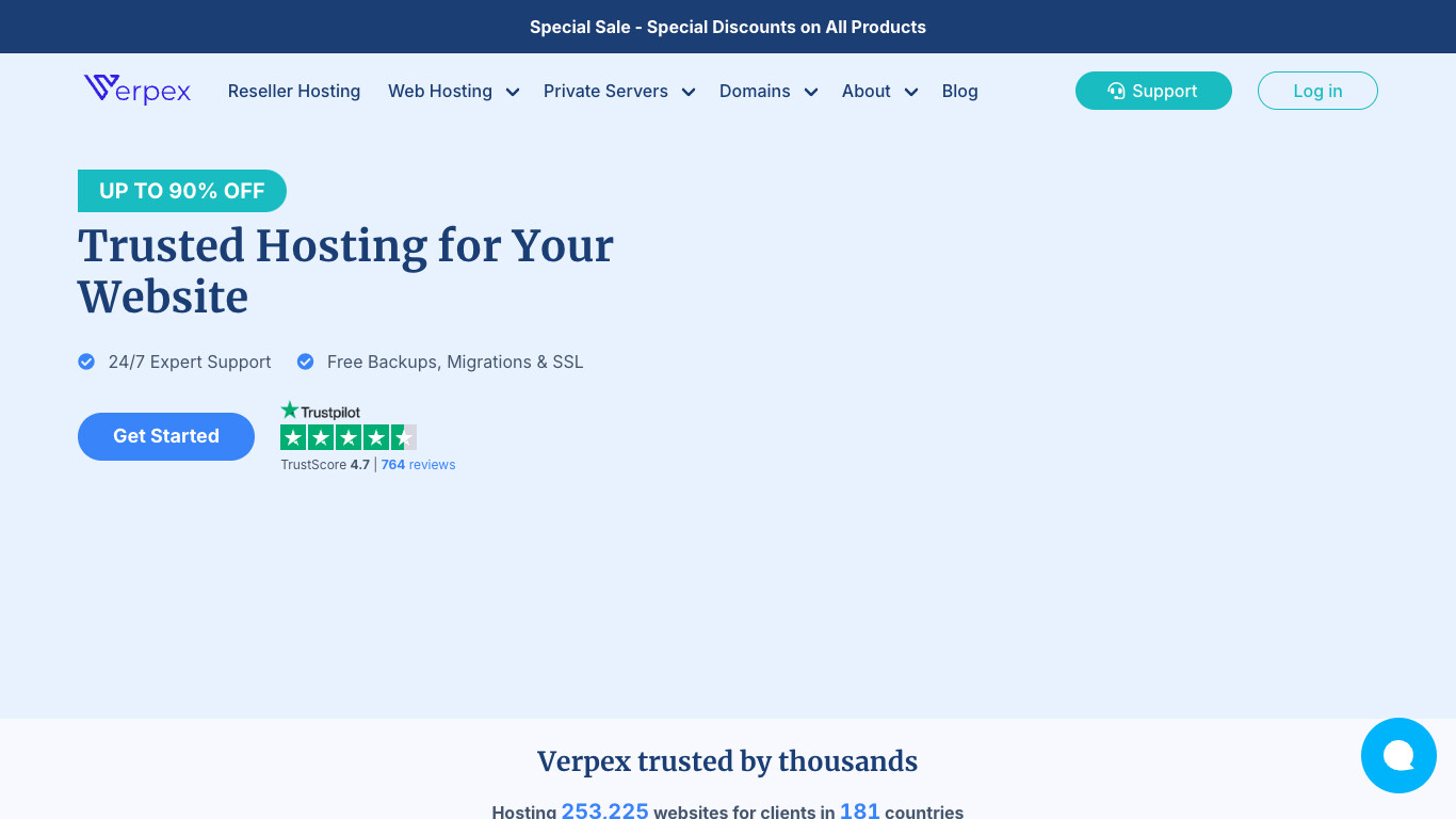 Verpex company screenshot