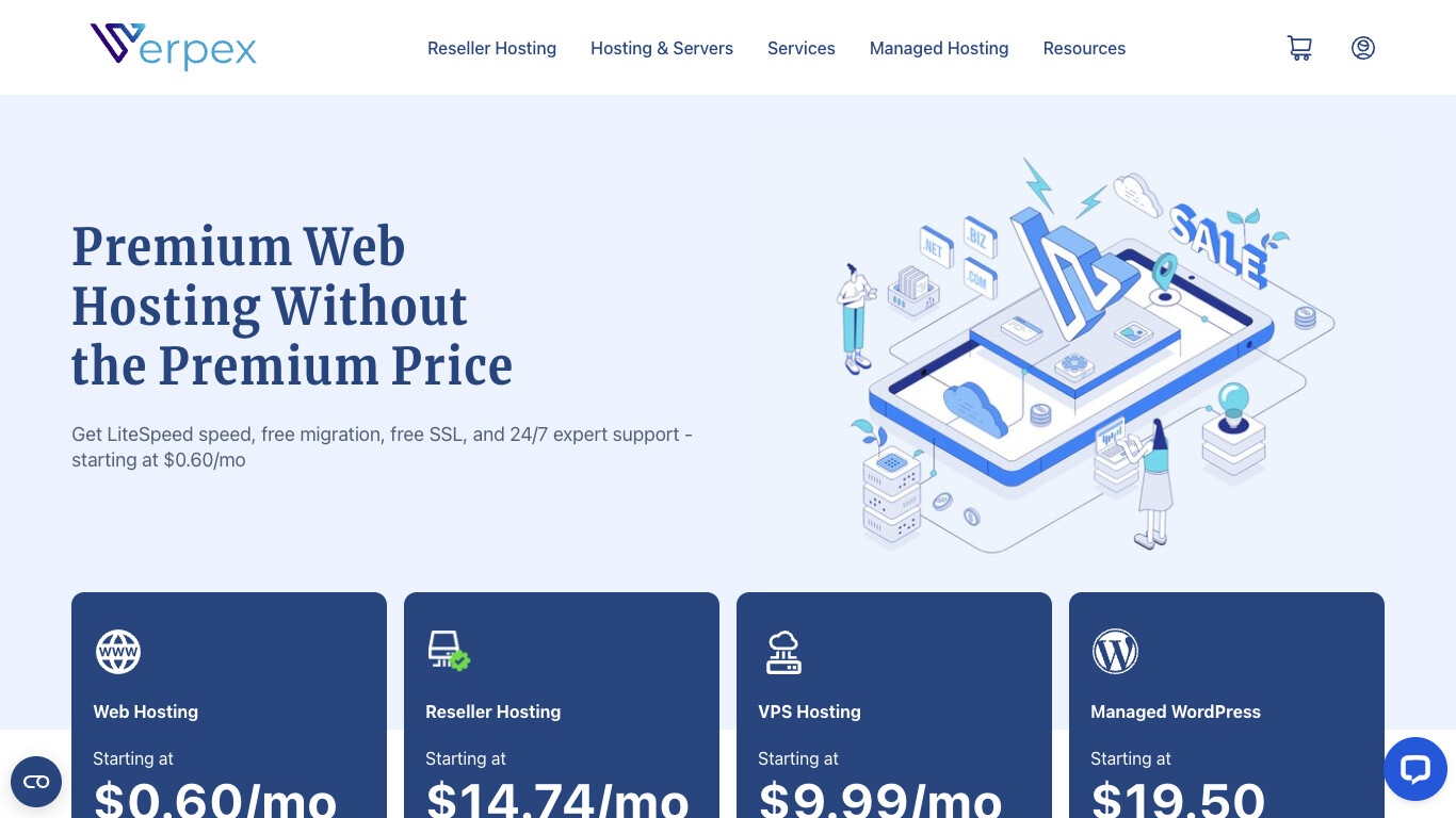 Verpex company screenshot