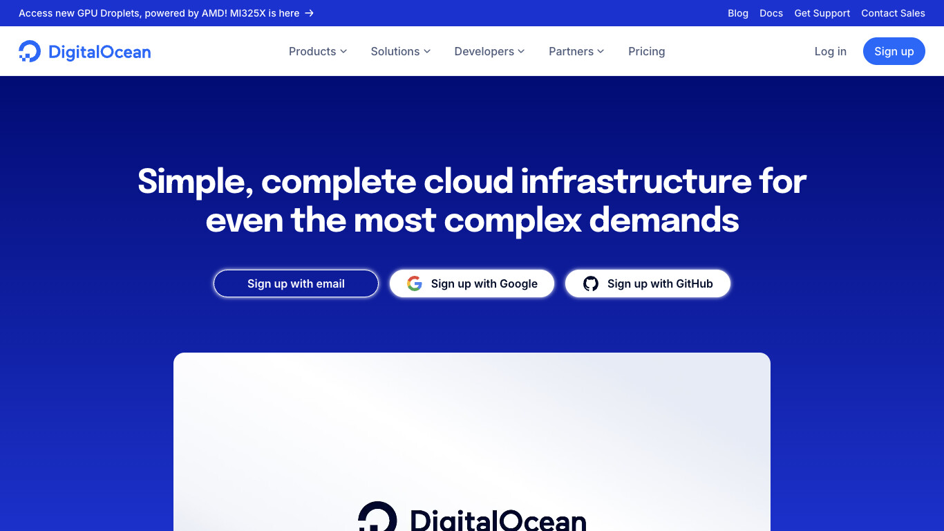 Digital Ocean company screenshot