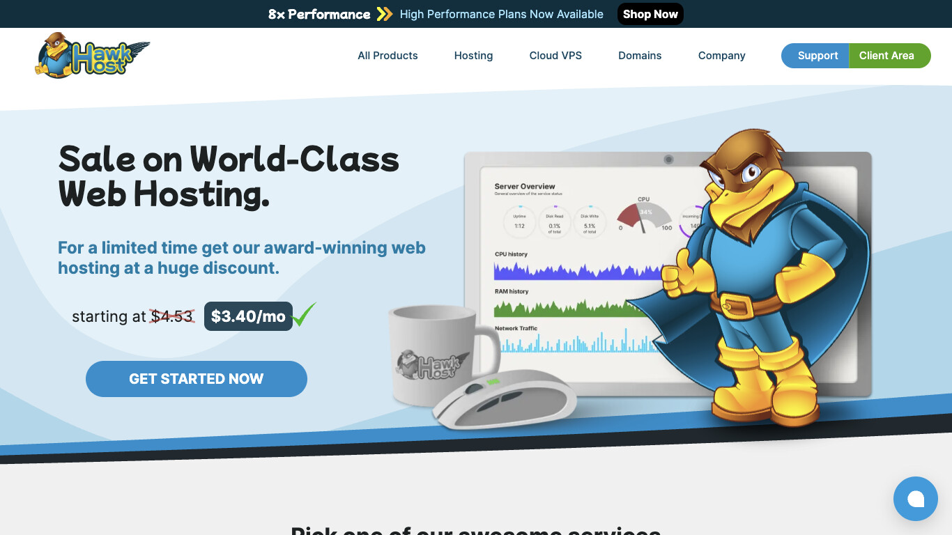 Hawk Host company screenshot