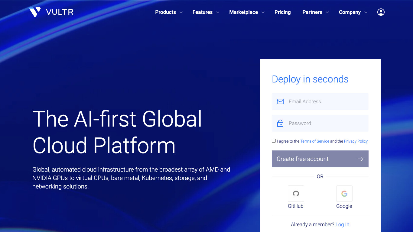 Vultr screenshot
