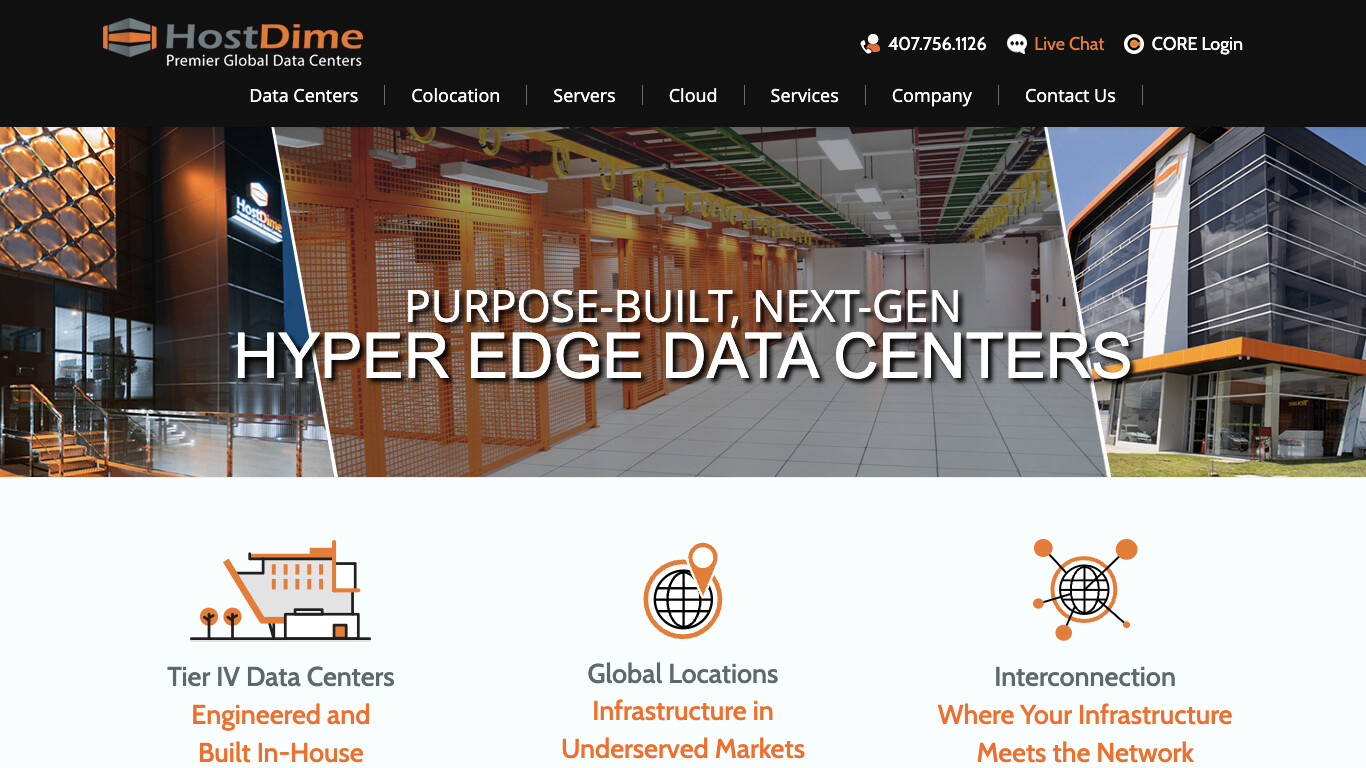 HostDime screenshot