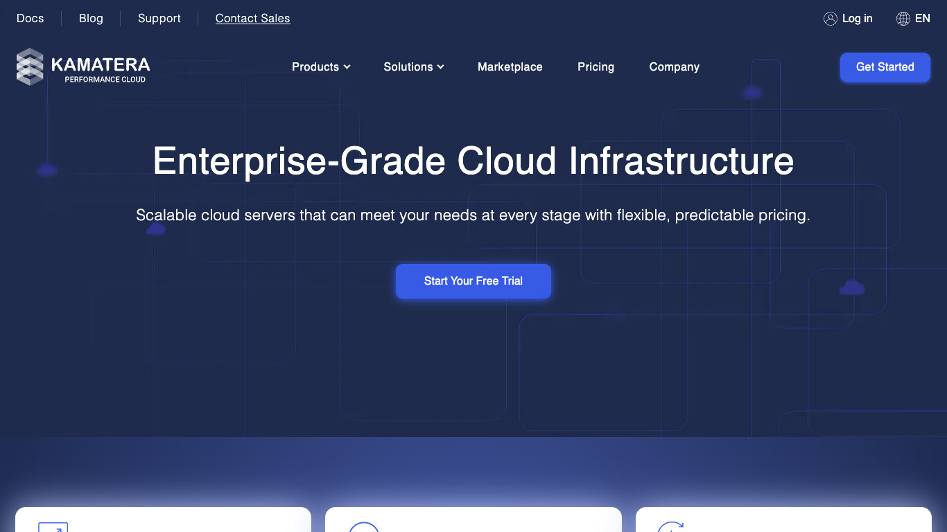 Kamatera company screenshot