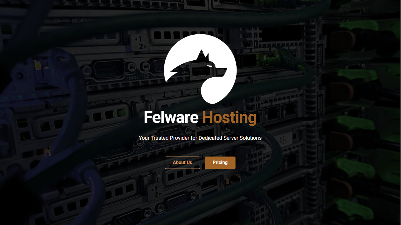 Felware Hosting company screenshot