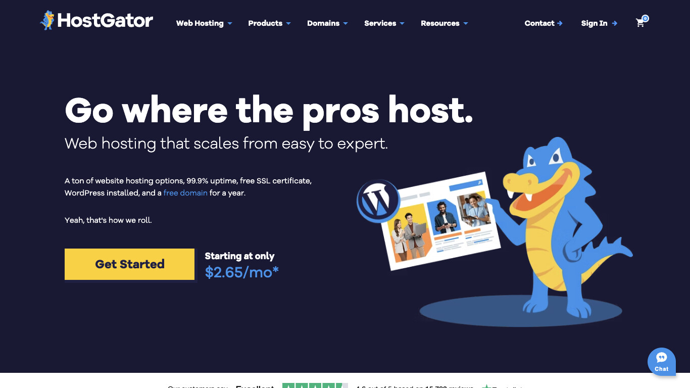 HostGator screenshot