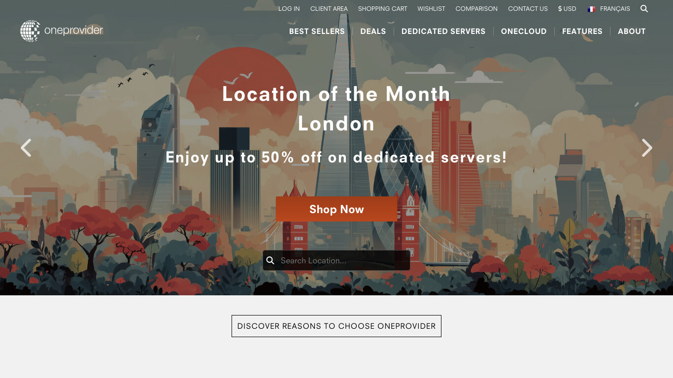 OneProvider company screenshot
