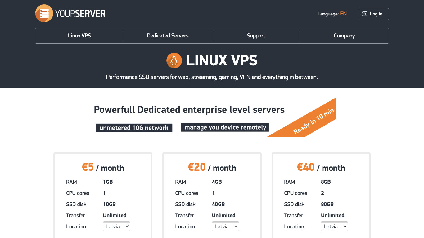 YOURSERVER company screenshot