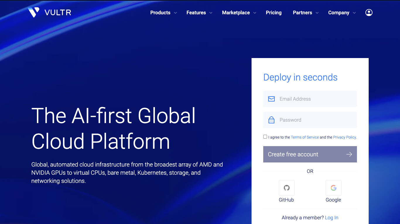 Vultr company screenshot