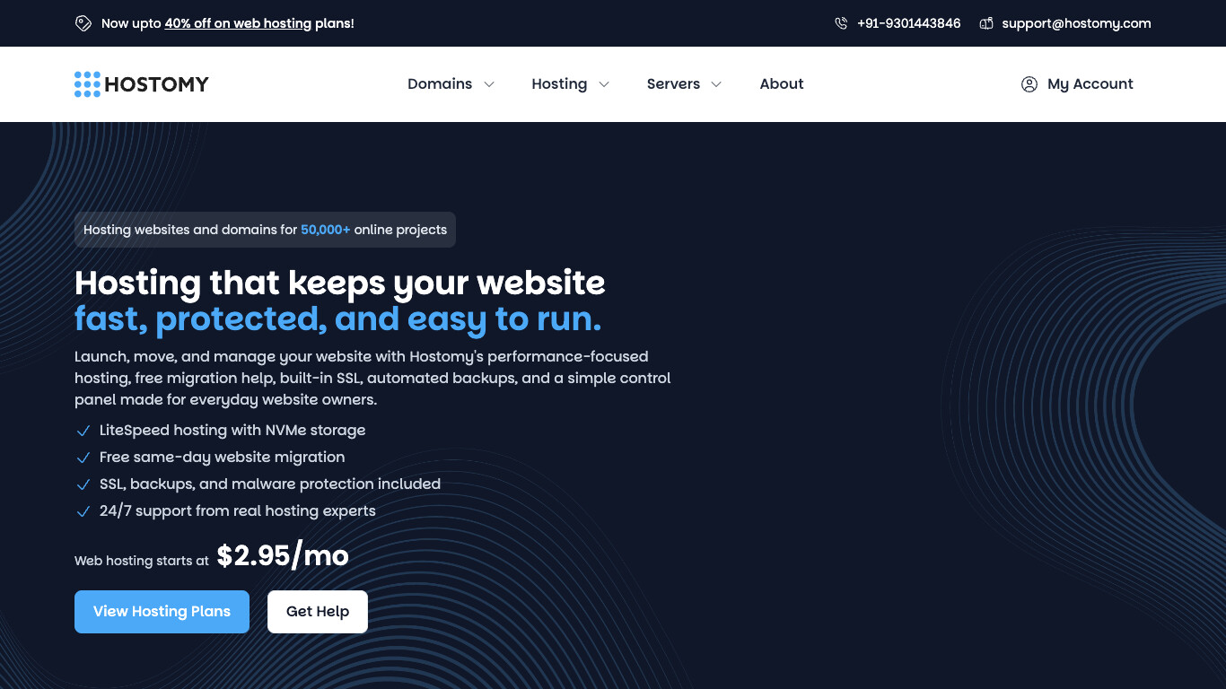 Hostomy screenshot
