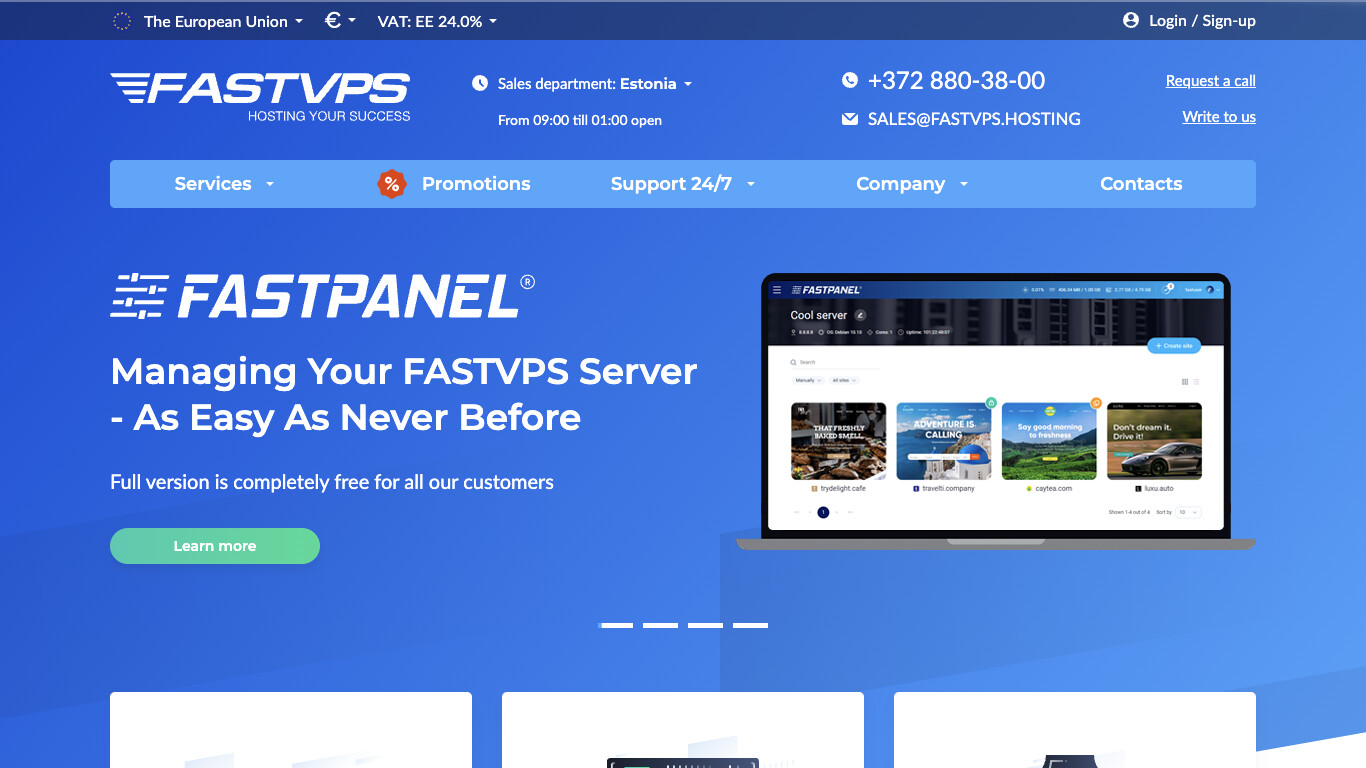 FASTVPS screenshot