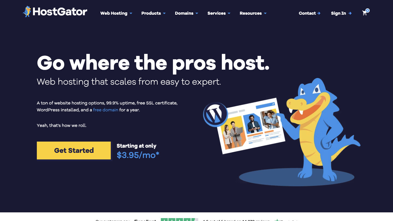 HostGator screenshot