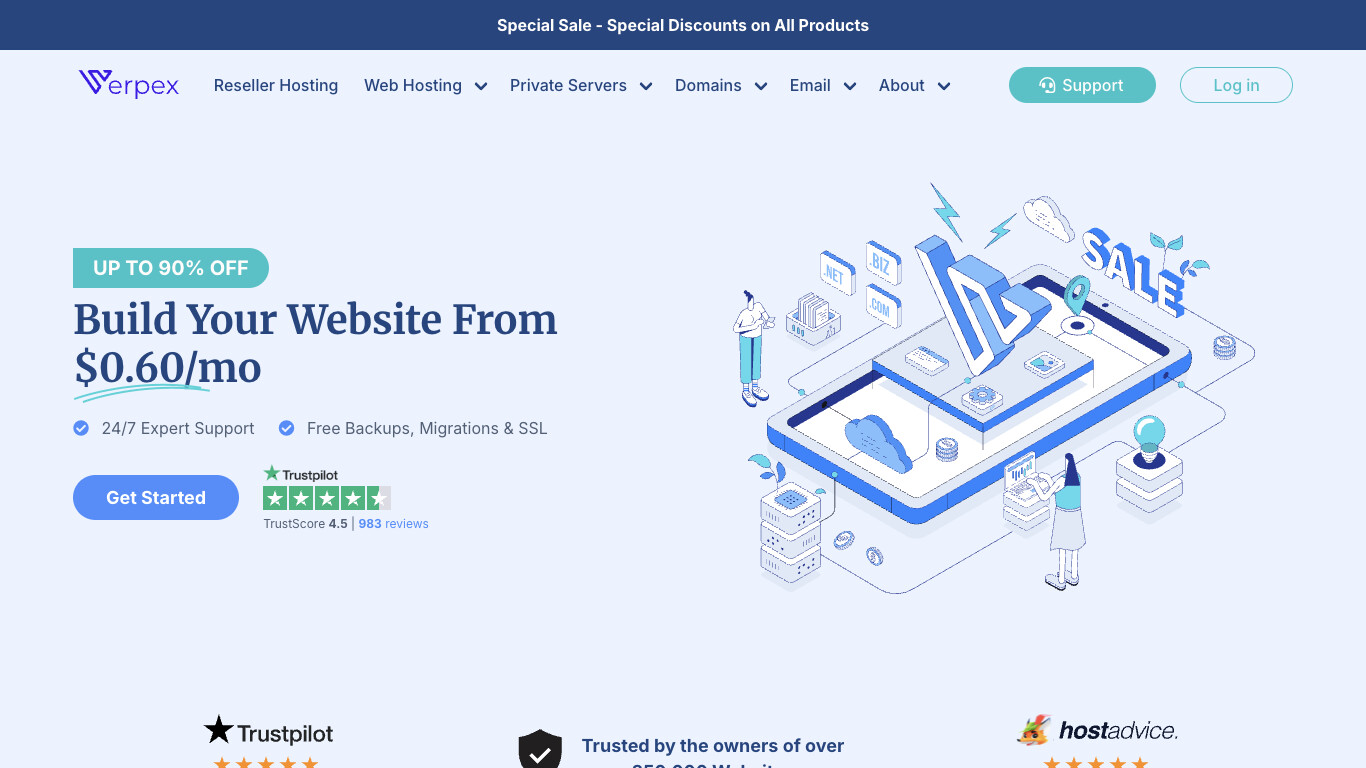 Verpex company screenshot