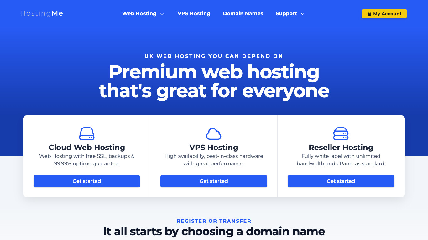 Hosting Me company screenshot