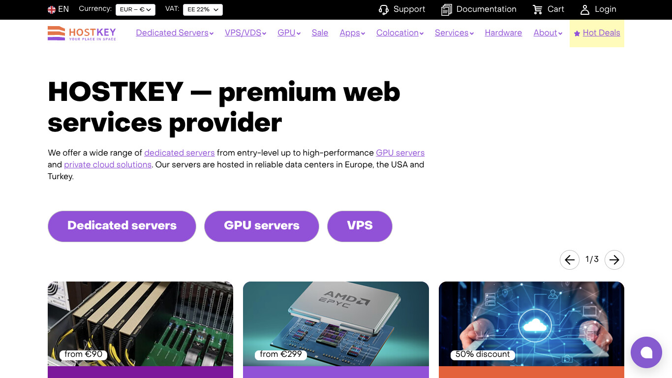 HostKey company screenshot